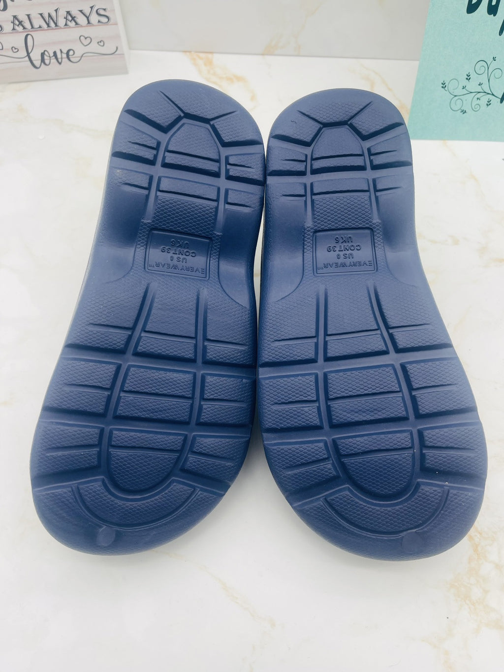 Totes Women's Super Comfy, Ultra Tough Clogs, Size  10 Navy with Garden Veggies