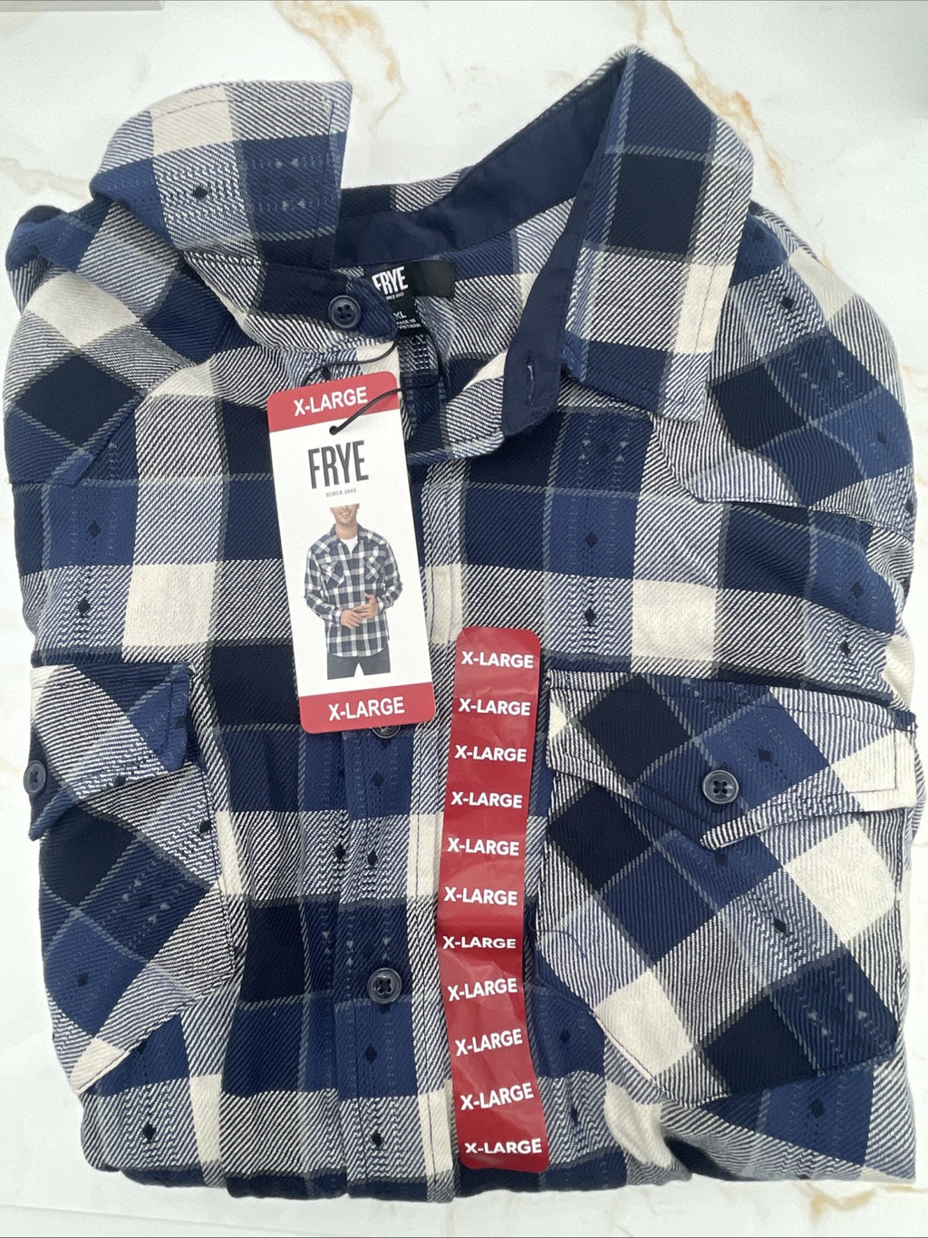 Frye Men's Jacquard Flannel Deep Night Sky Size XL