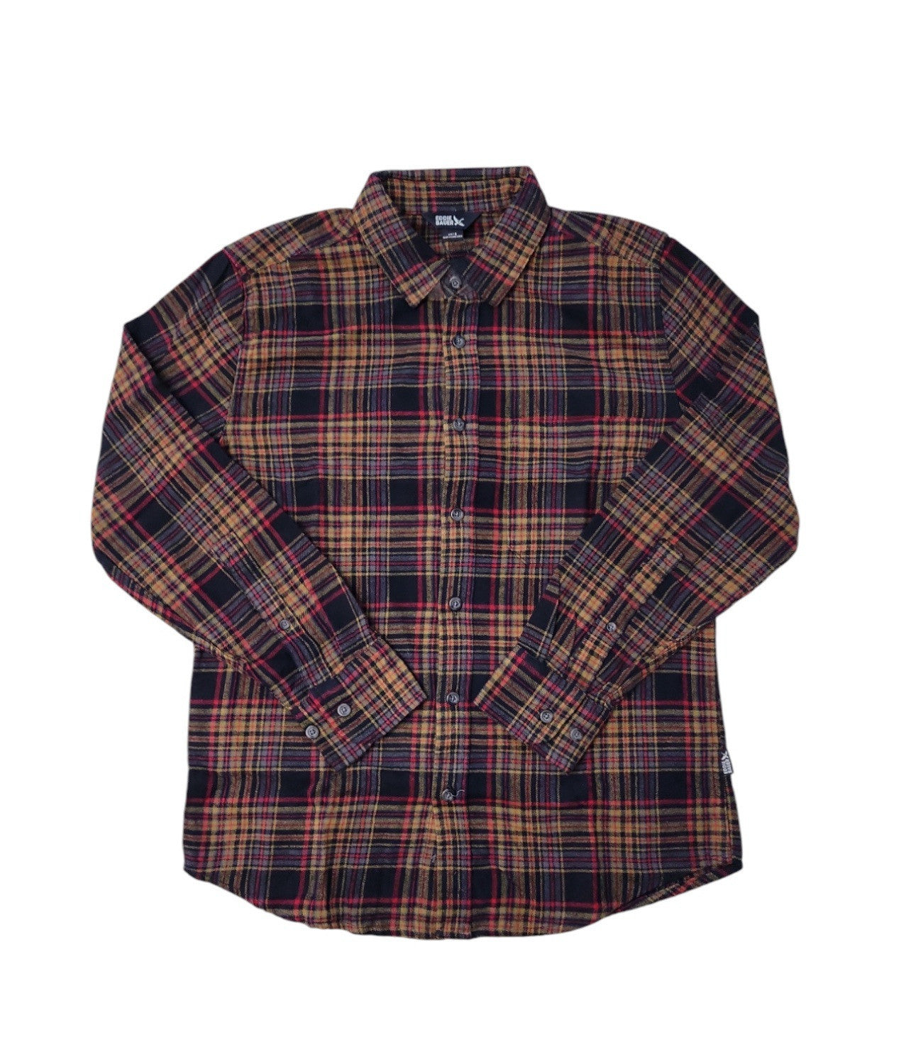 Eddie Bauer Men's 100% Cotton Easy Care Warm Brushed Twill Flannel Shirt Size XL
