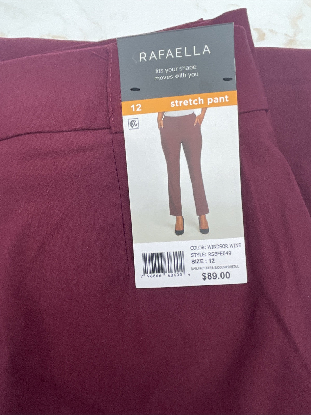 Rafaella Women’s Pull-On Belt Loops Functional Pockets Stretch Ankle Pant 12
