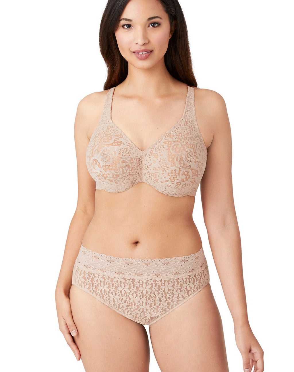 Wacoal 65547 Halo Lace Full Figure Underwire Bra Taupe Brown 36DDD Women’s