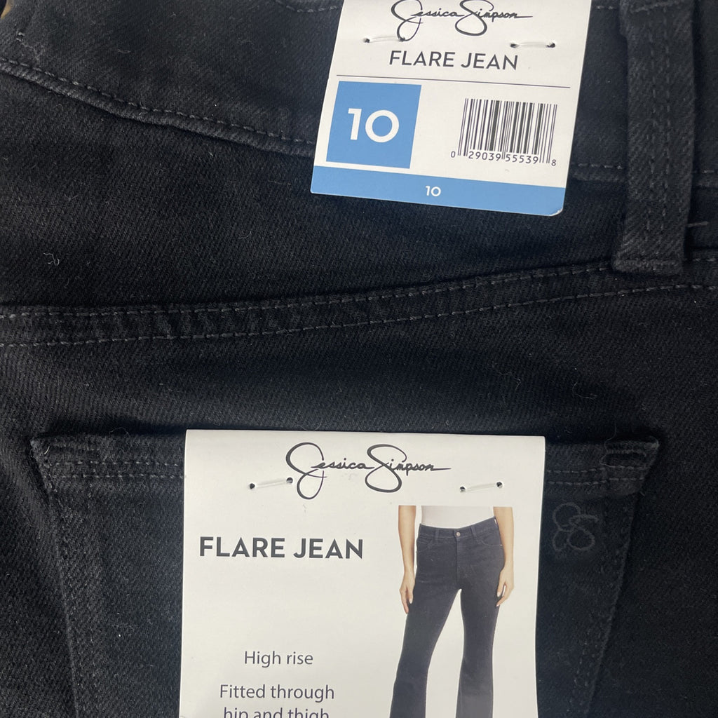 Jessica Simpson Women's High Rise Fitted Flare Jean, JJSB16035 Size 10 Black