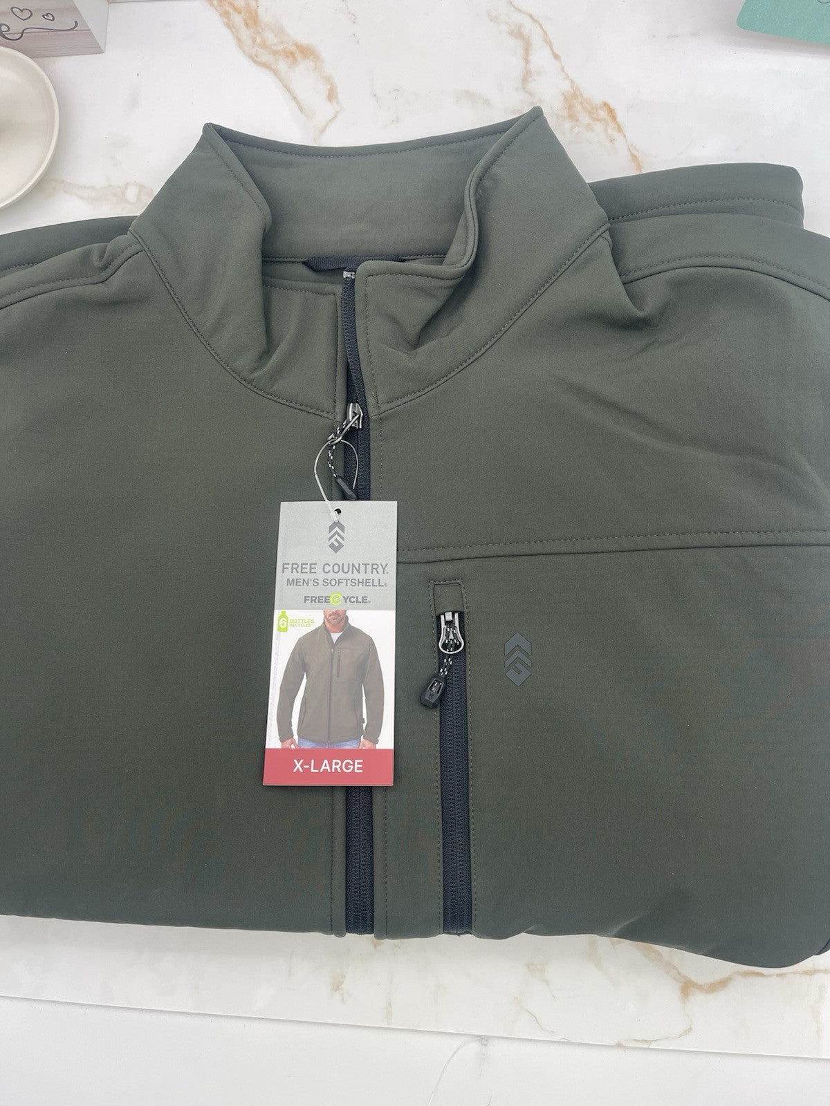 Free Country Men's Softshell Jacket Size  X Large Olive