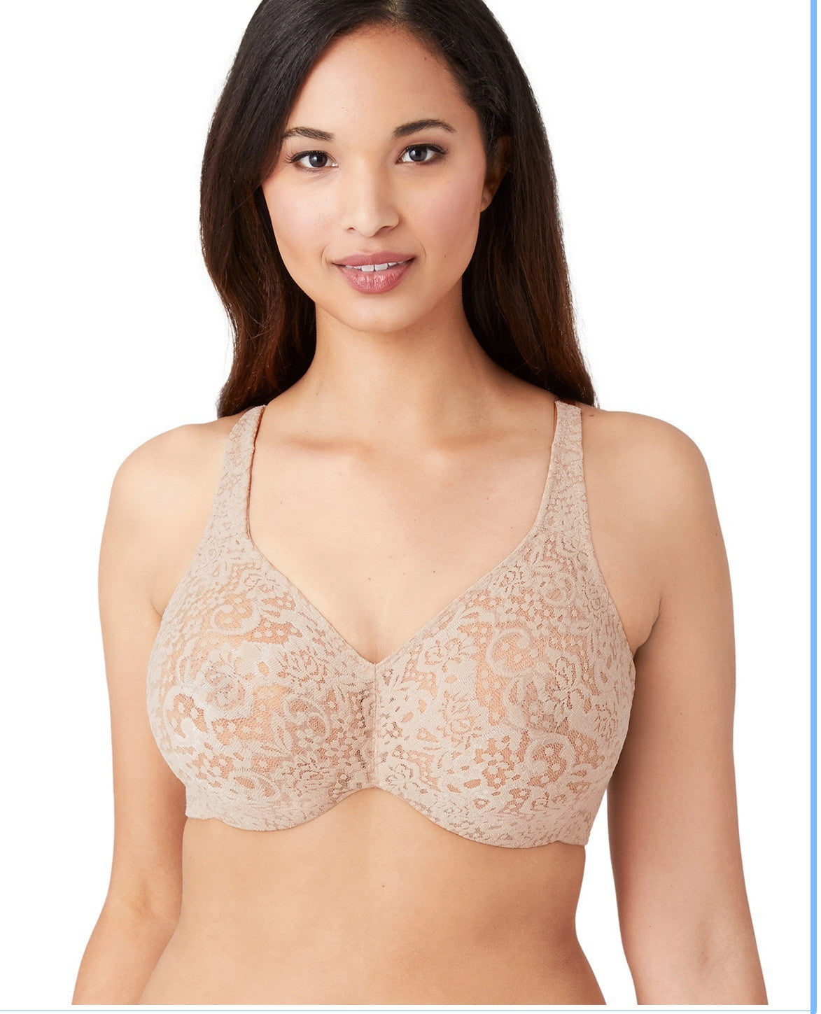 Wacoal 65547 Halo Lace Full Figure Underwire Bra Taupe Brown 36DDD Women’s