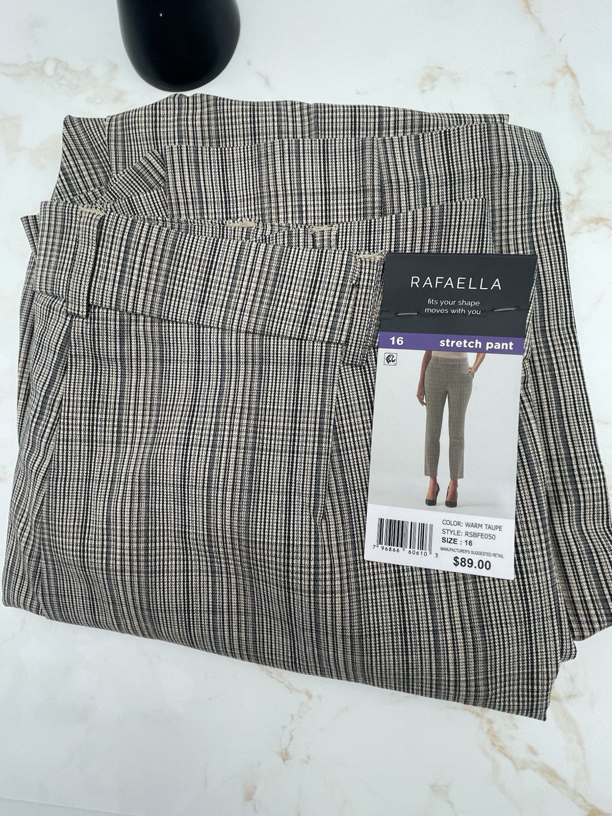Rafaella Pull-On Belt Loops Functional Pockets Stretch Ankle Pant Size 16
