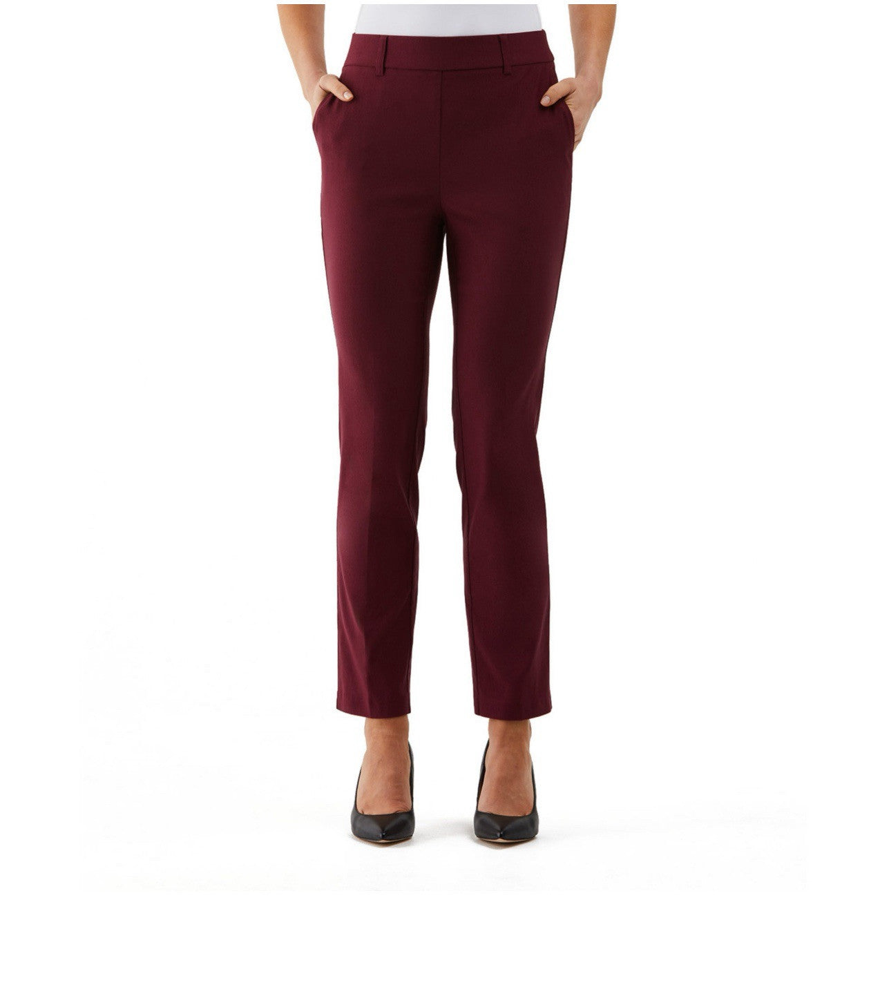 Rafaella Women’s Pull-On Belt Loops Functional Pockets Stretch Ankle Pant 6