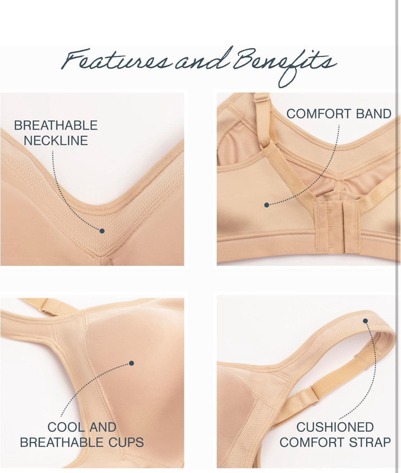 Playtex 18 Hour Active Lifestyle Wirefree Bra seamless Breathable Comfort 44 DDD