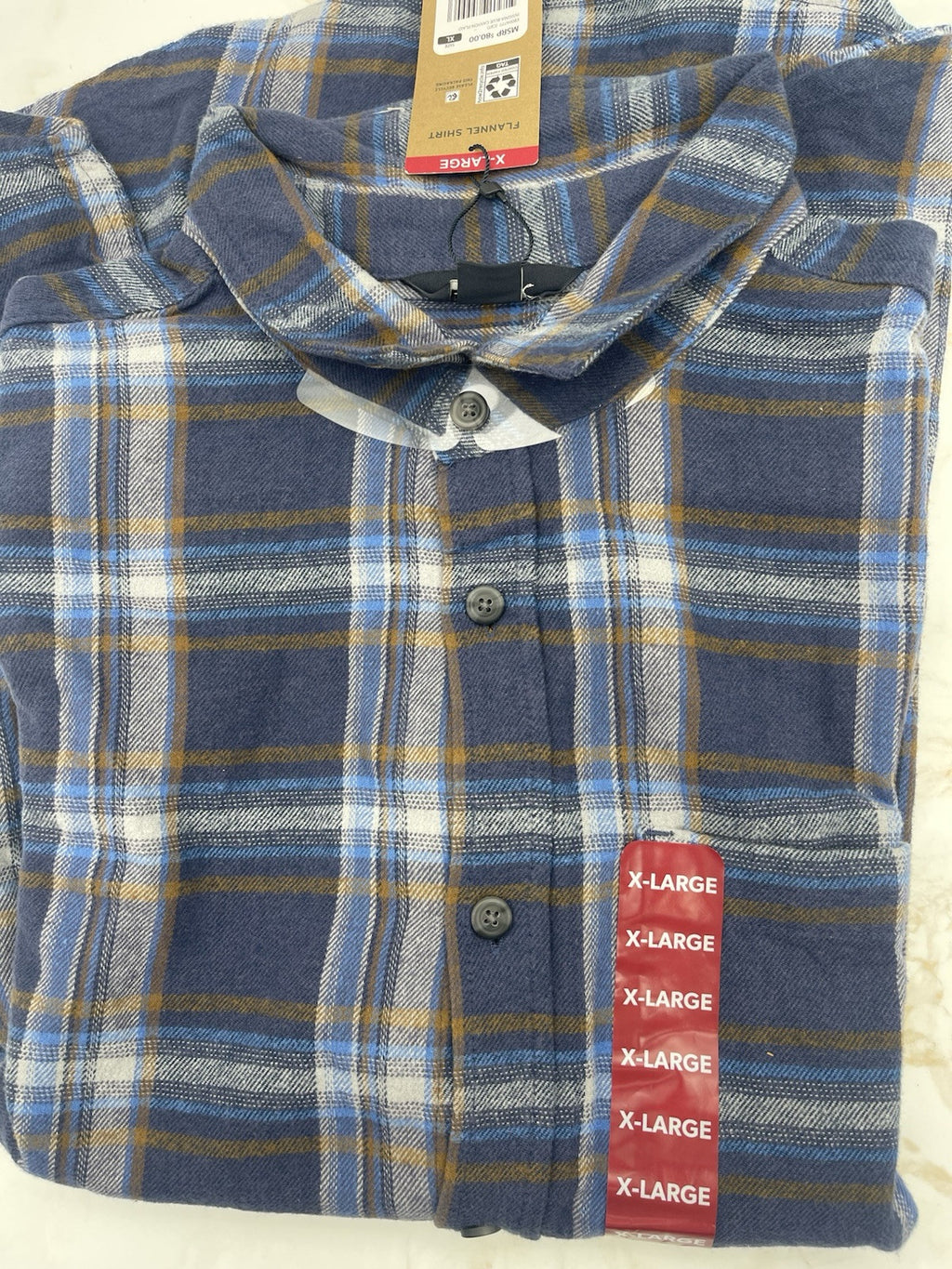 Eddie Bauer Men's 100% Cotton Easy Care Warm Brushed Twill Flannel Shirt Size XL