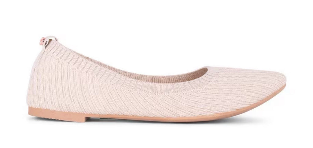Danskin Hope Slip On Ballet Flats Comfort Natural with ribbed stretch knit Sz11