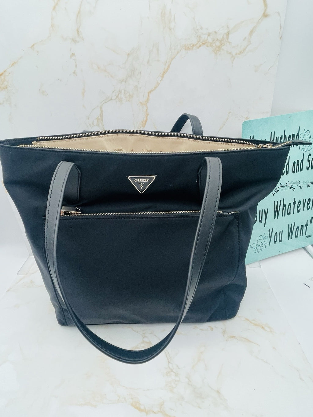 Guess Jaxi Top Zip Tote Black