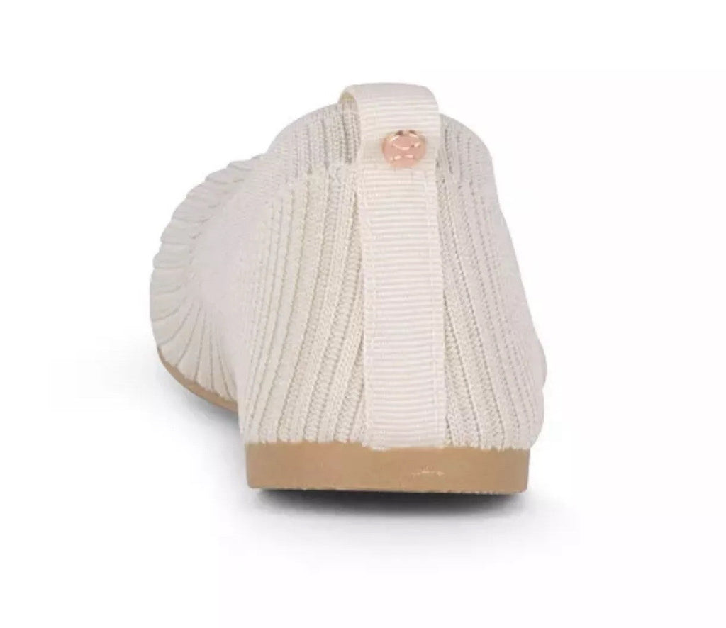 Danskin Hope Slip On Ballet Flats Comfort Natural with ribbed stretch knit Sz11