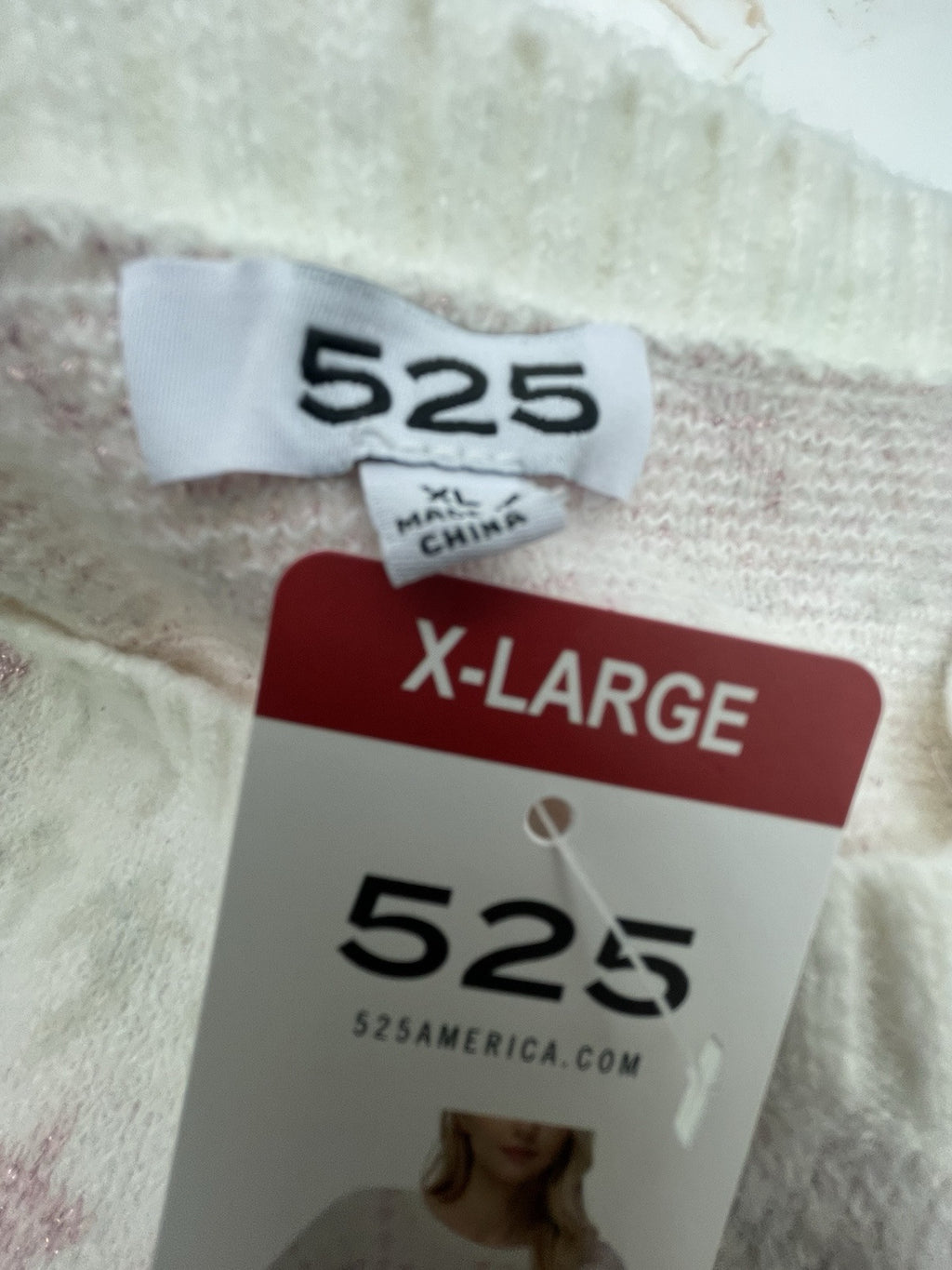 525 Women's Super Soft Crewneck Pullover Lurex Fairisle Sweater XL