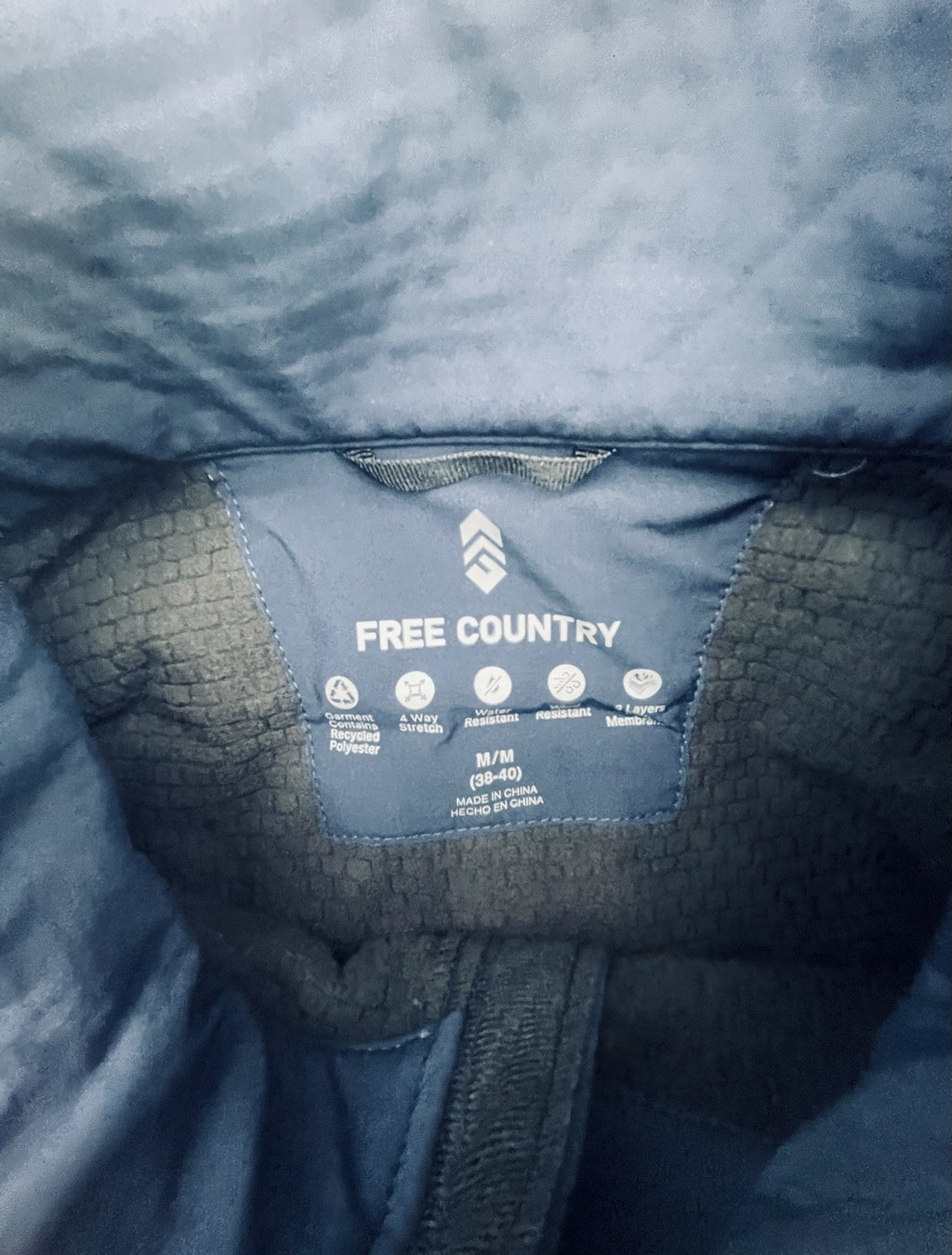 Free Country Men's Navy Stretch Wind & Water Resistant Softshell Jacket S