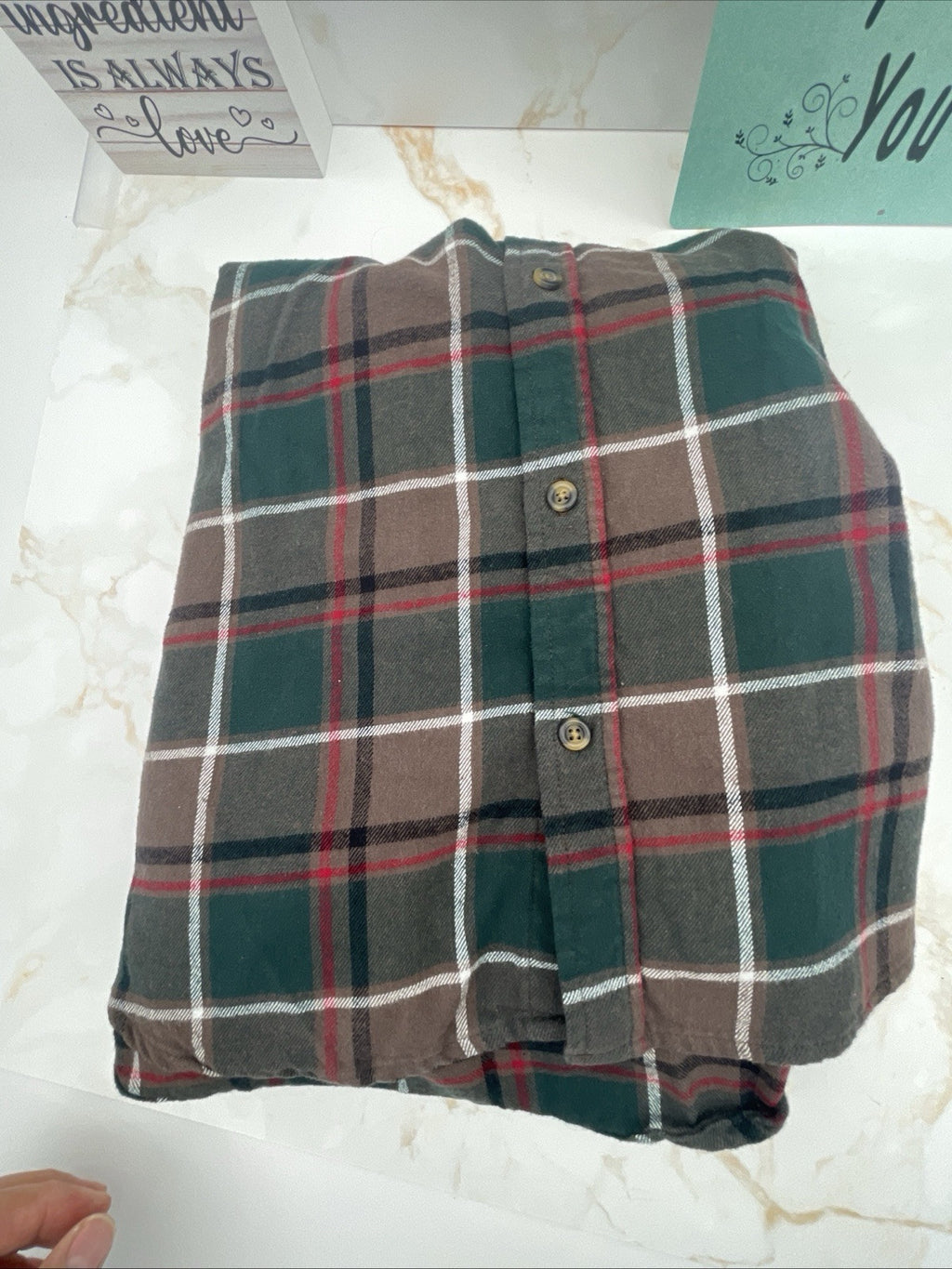 Eddie Bauer Men's 100% Cotton Easy Care Warm Brushed Twill Flannel Shirt Size L