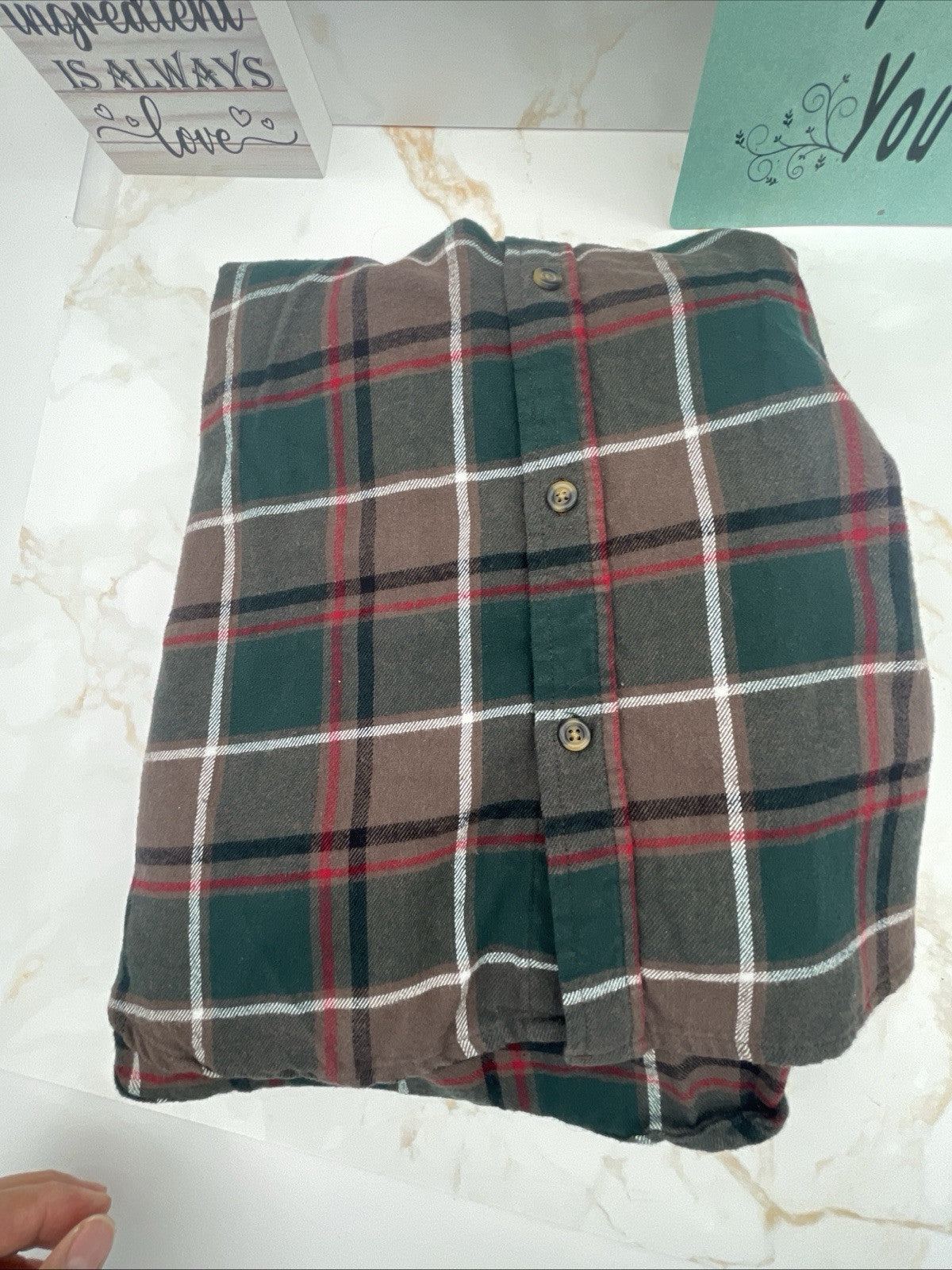 Eddie Bauer Men's 100% Cotton Easy Care Warm Brushed Twill Flannel Shirt Size L