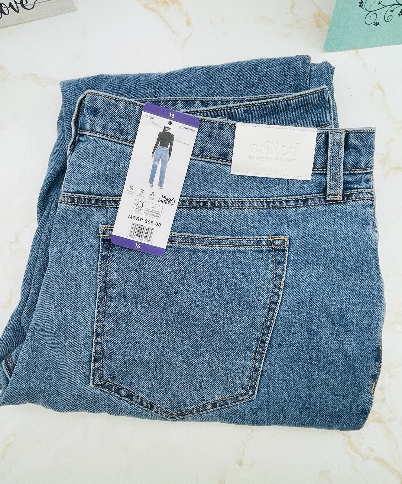 Edited by Remi Bader Women's Loose Straight Jean Size 16 Authentic
