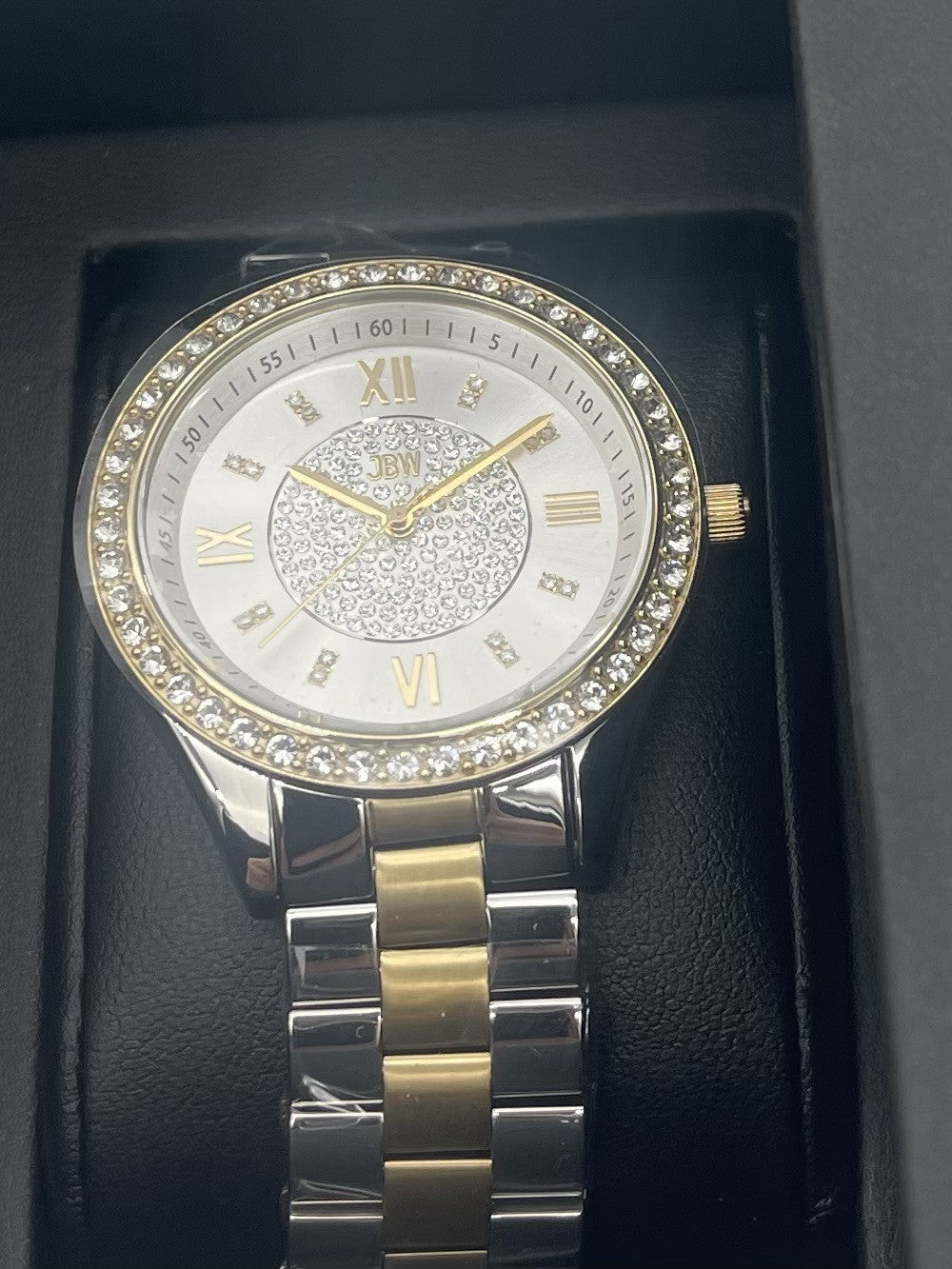 $795| JBW Mondrian 1/6 CT. T.W Diamond and Crystal Accent 18K Women's Gold watch