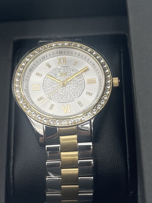 $795| JBW Mondrian 1/6 CT. T.W Diamond and Crystal Accent 18K Women's Gold watch