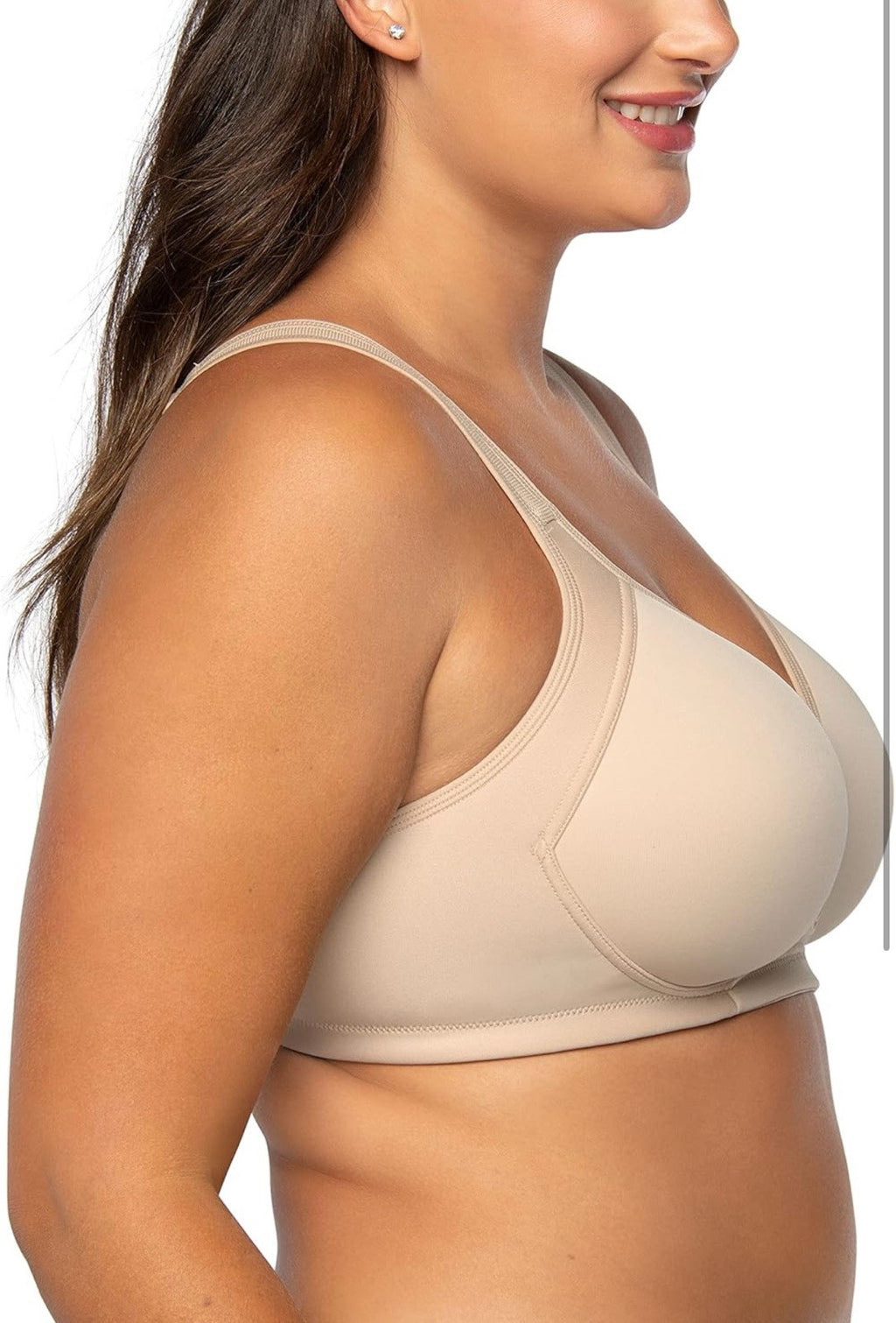Vanity Fair Women Full Figure Wirefree Sport Bra Style 71500, Neutral, 44 C