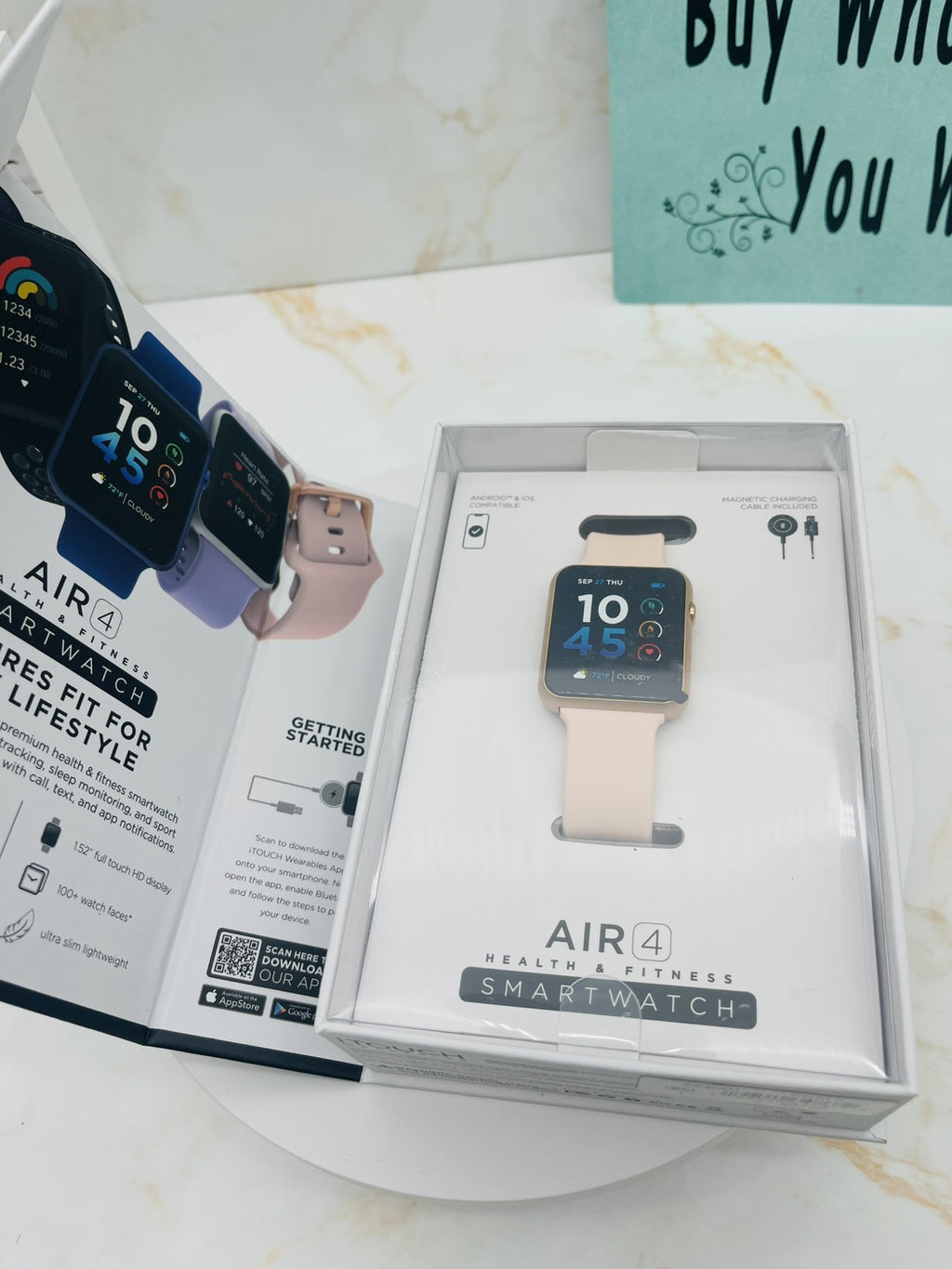 iTouch Air 4 Smartwatch Fitness Heart Rate, Custom Face, 100+ Sports, Bluetooth