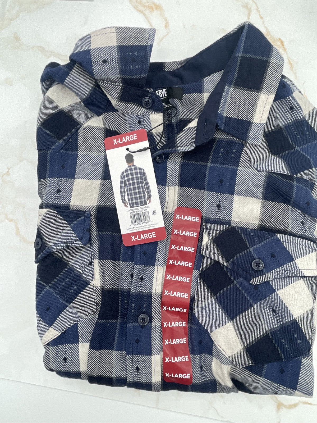 Frye Men's Jacquard Flannel Deep Night Sky Size XL
