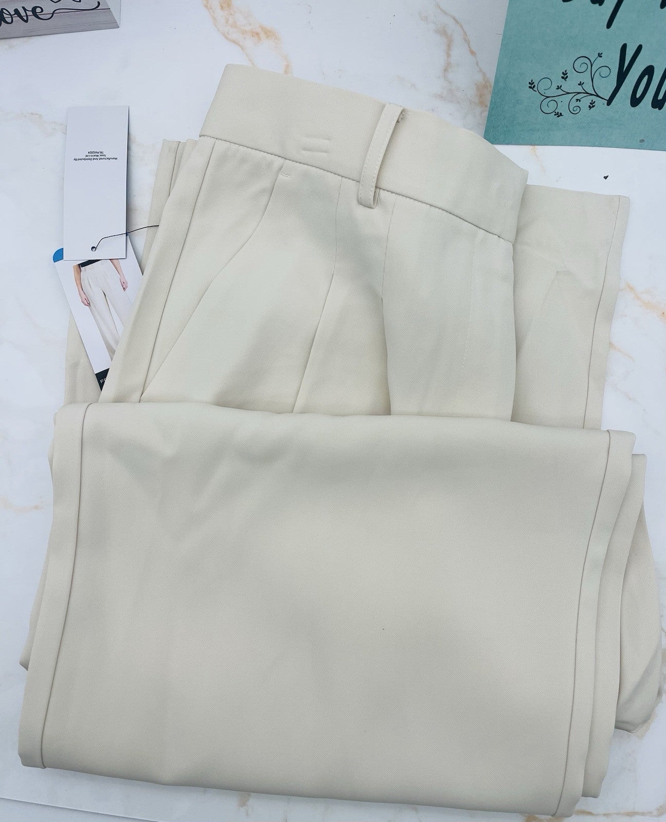 French Connection Ladies Wide Leg Classic Pleat Dress Trouser White Size L