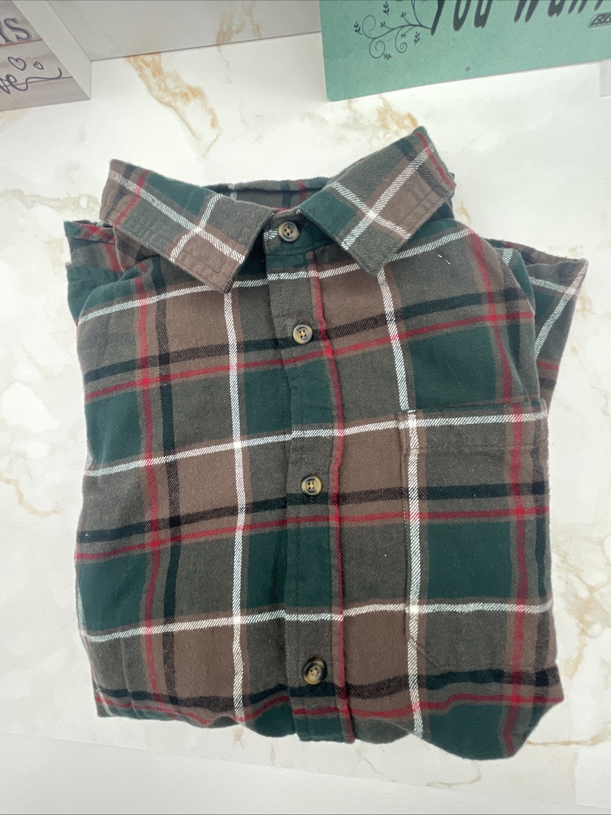 Eddie Bauer Men's 100% Cotton Easy Care Warm Brushed Twill Flannel Shirt Size XL