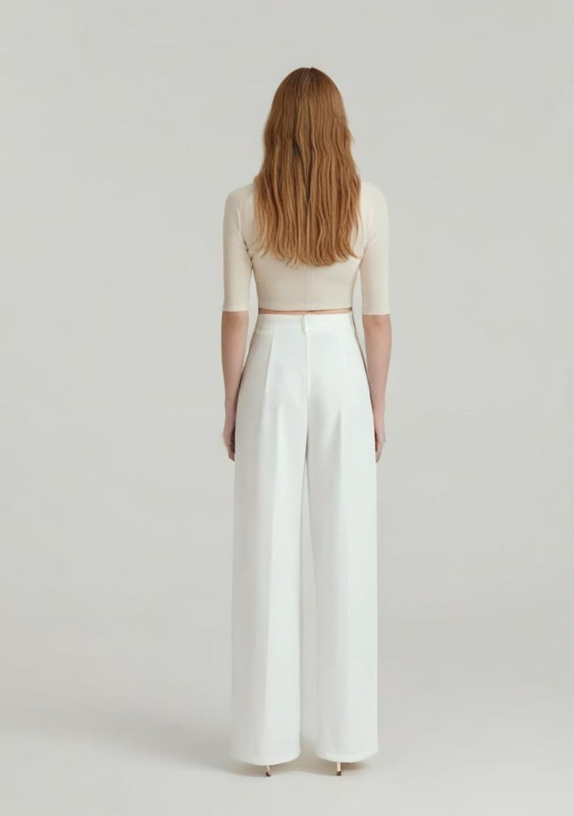 French Connection Ladies Wide Leg Classic Pleat Dress Trouser White Size XL