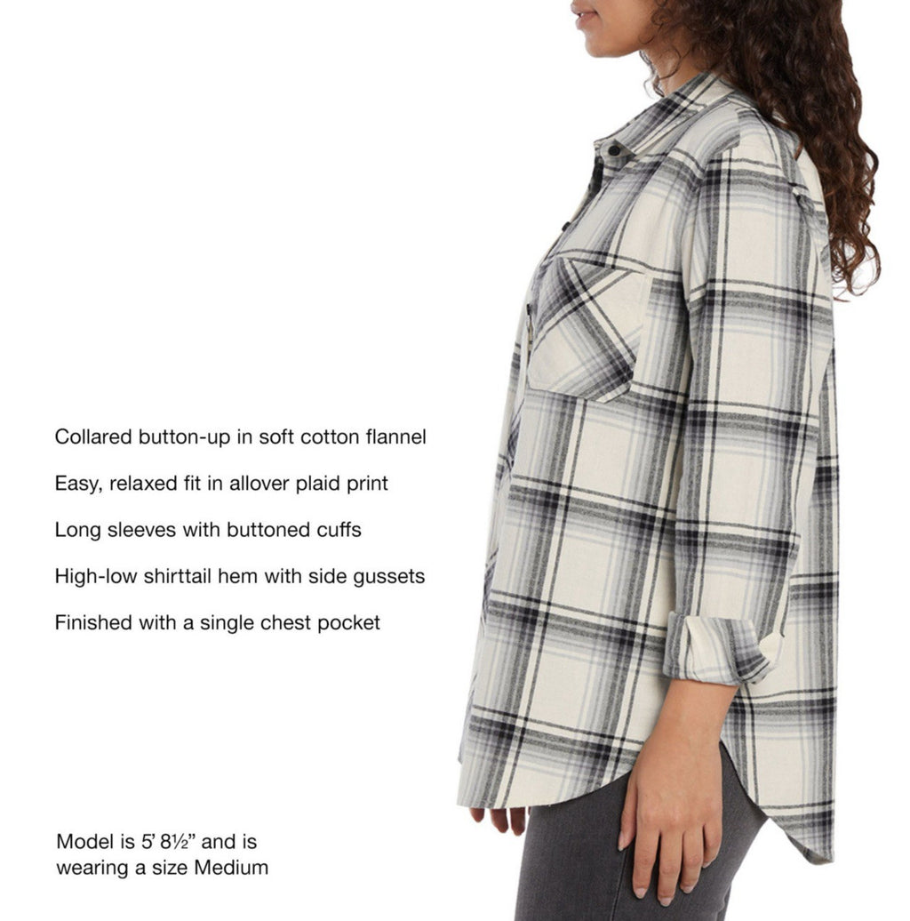 Gap Women's Soft Long Sleeve Hi-Low Hem Relaxed Fit Flannel Size S