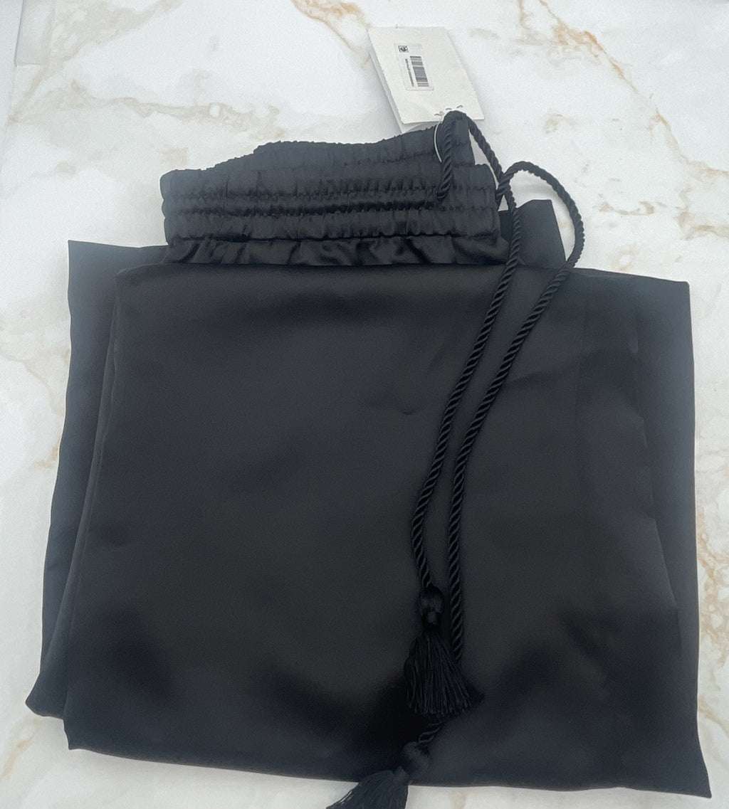 Ralph Lauren Black Crushed Smocked Swimsuit Cover Up Pants XL yjl1924
