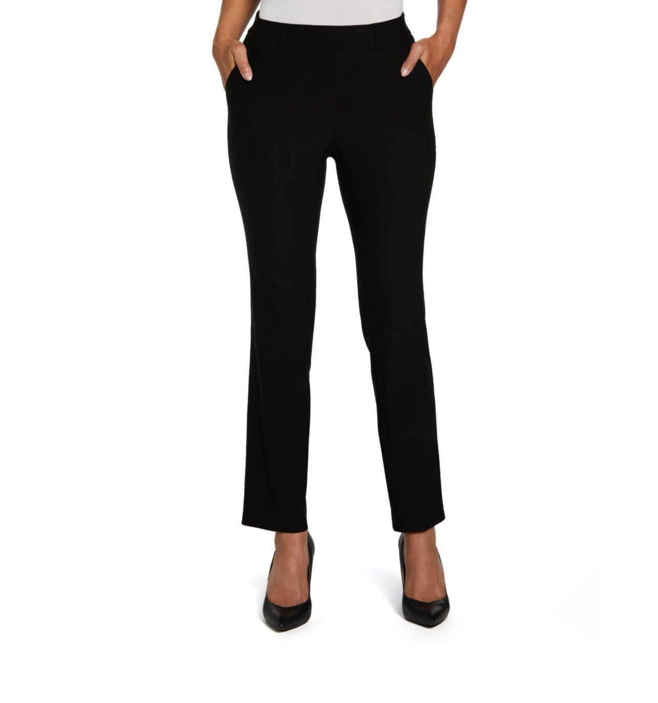 Rafaella Women's Pull-On Stretch Ankle Pant Size 12 Black