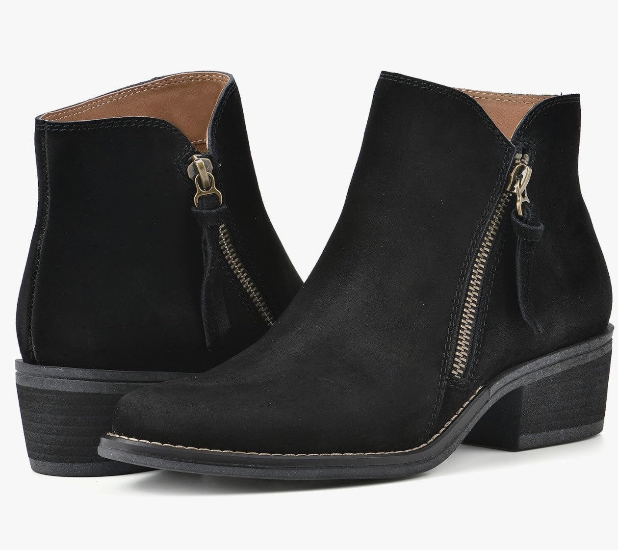 White Mountain Women's Suede Ankle Boot Size 8 Black