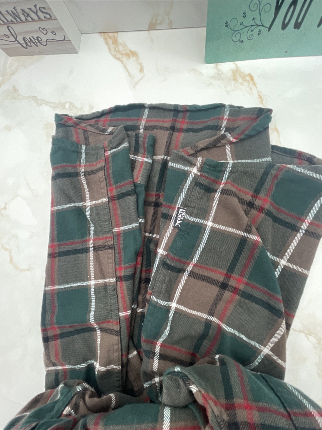 Eddie Bauer Men's 100% Cotton Easy Care Warm Brushed Twill Flannel Shirt Size XL