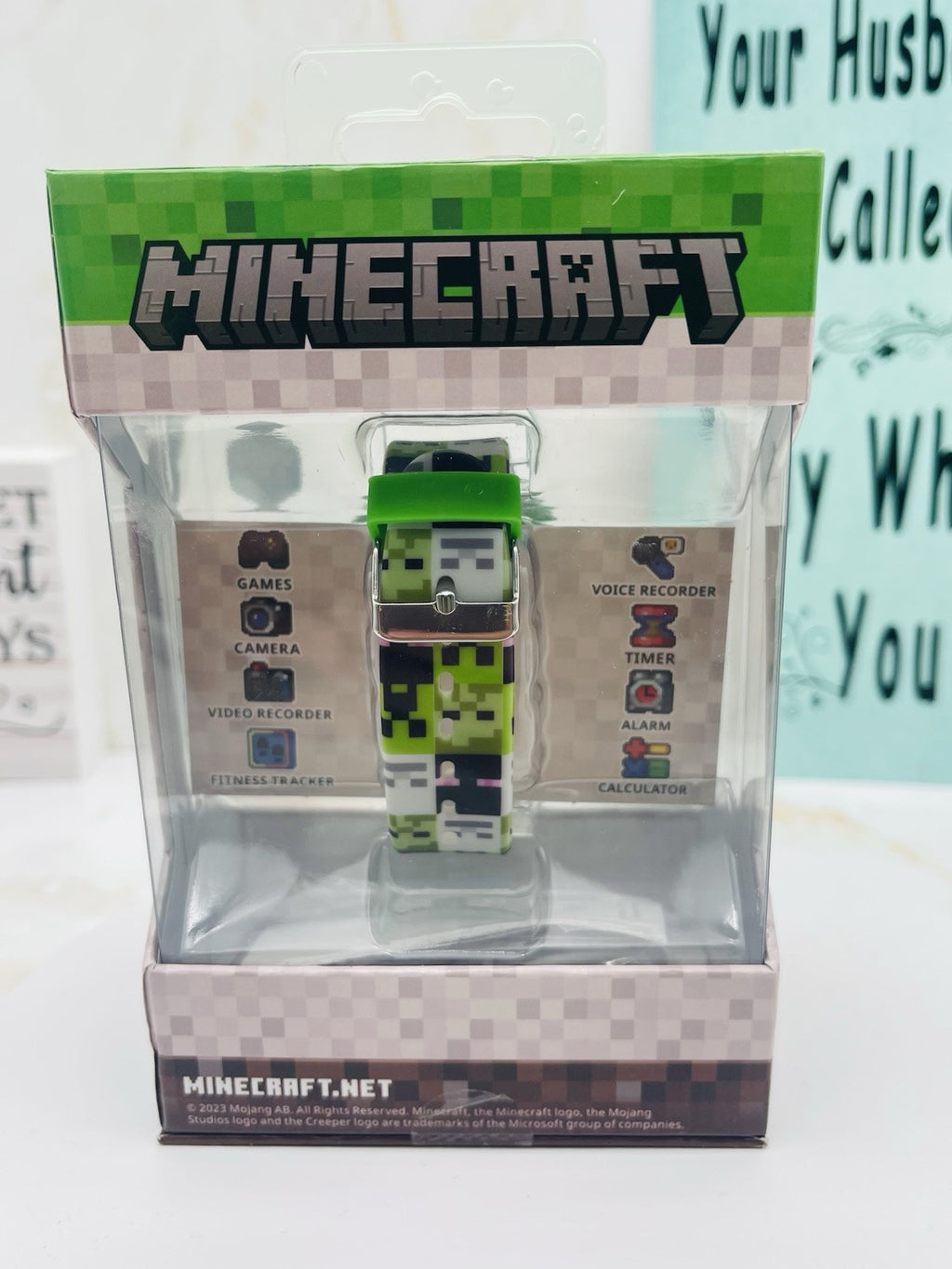 Minecraft Creeper LED Kid's Watch With Silicone Band Green
