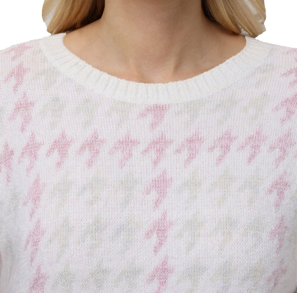 525 Women's Super Soft Crewneck Pullover Lurex Fairisle Sweater M