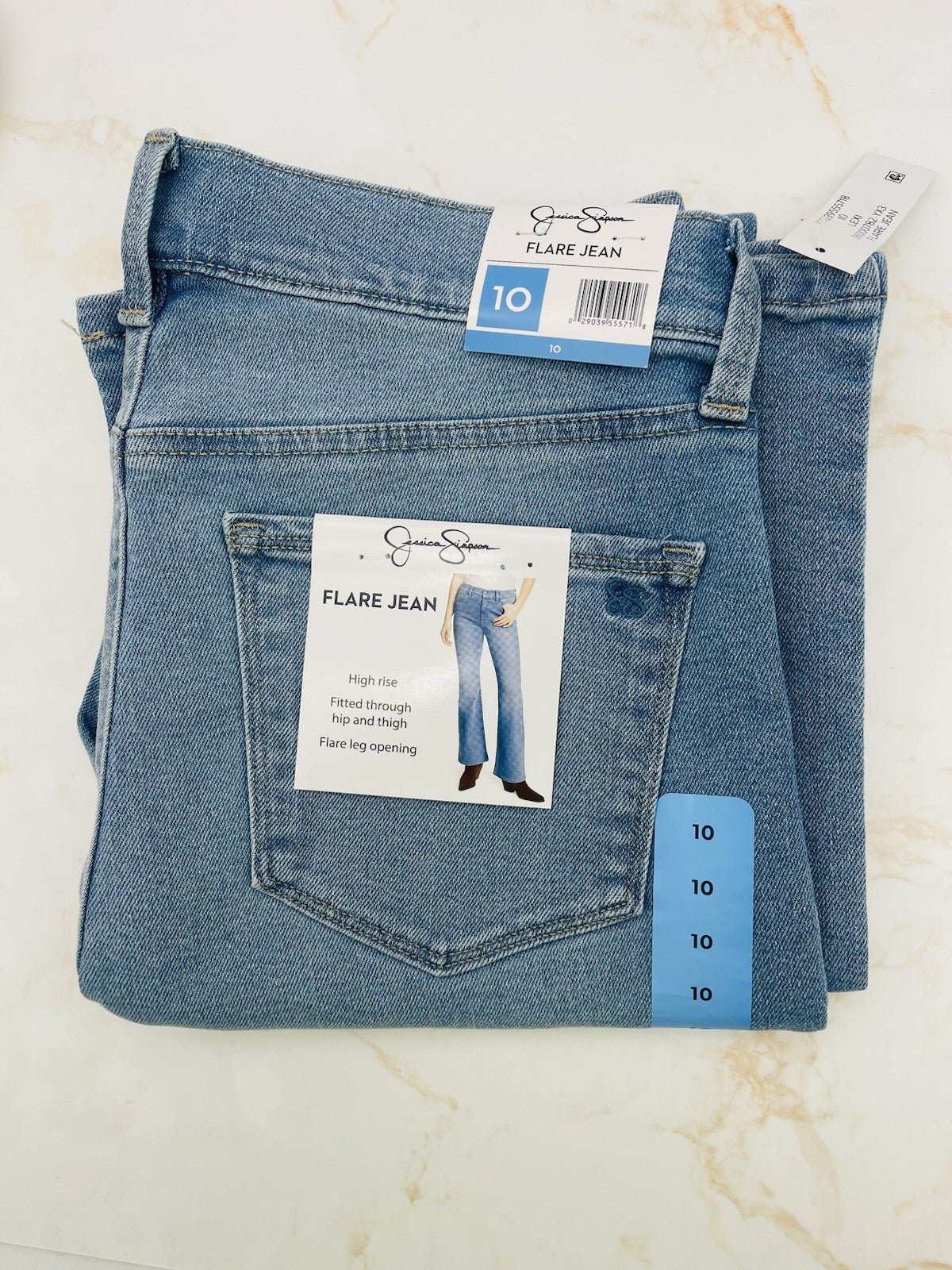 Jessica Simpson Women's High Rise Fitted Flare Jean, JJSB16035 Size 10 Lexi