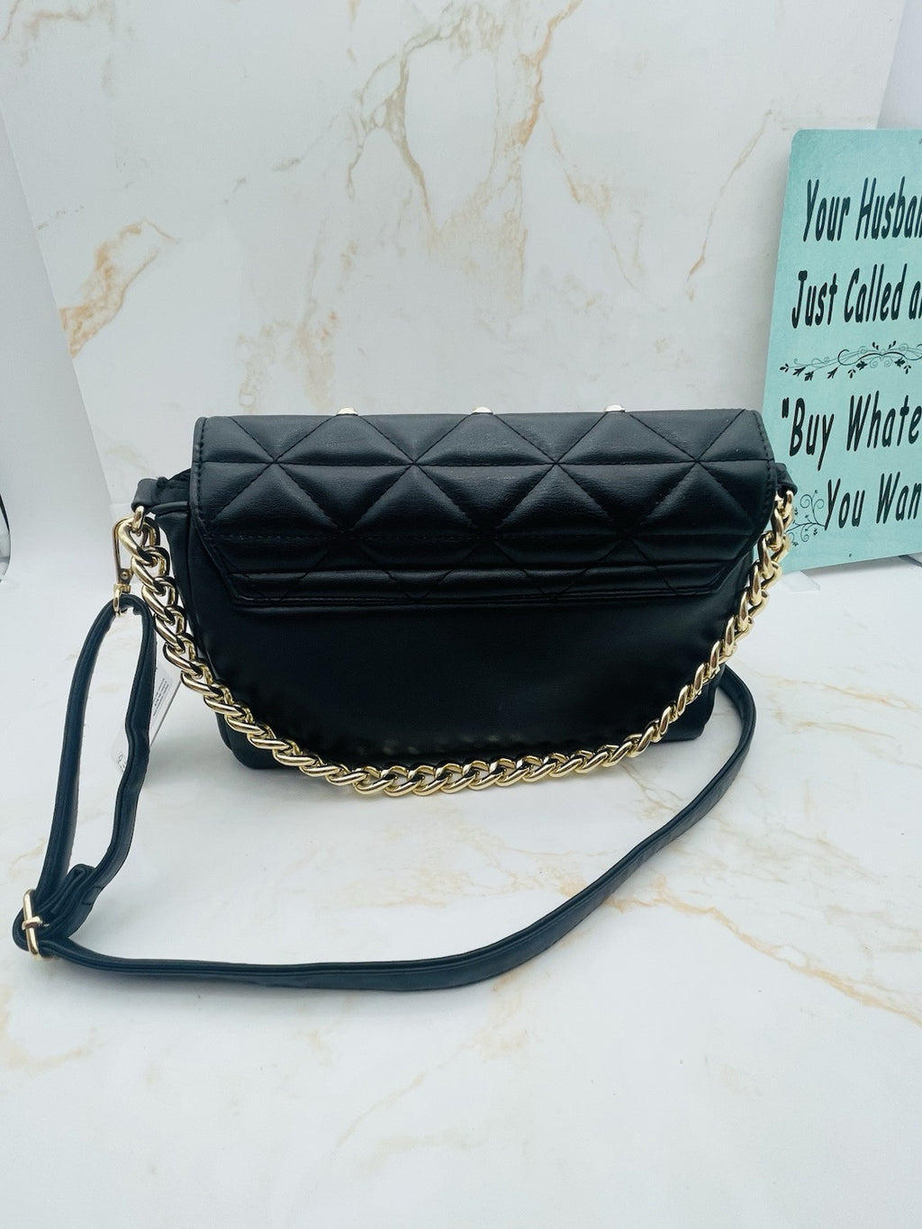 Guess Glimmer Flap Convertible Clutch, - Black