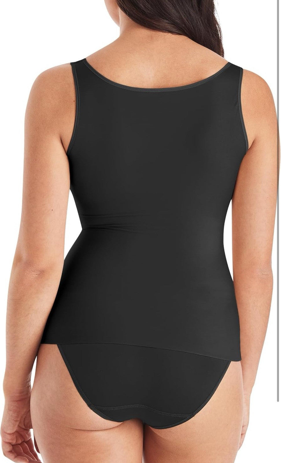 Maidenform Women's Shapewear Cami Tank Top Back Smoothing Black Size M. 3526