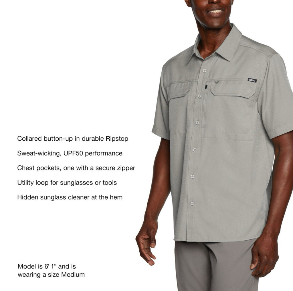 Eddie Bauer Men's Moisture Wicking Woven Tech Short Sleeve Shirt Size XL