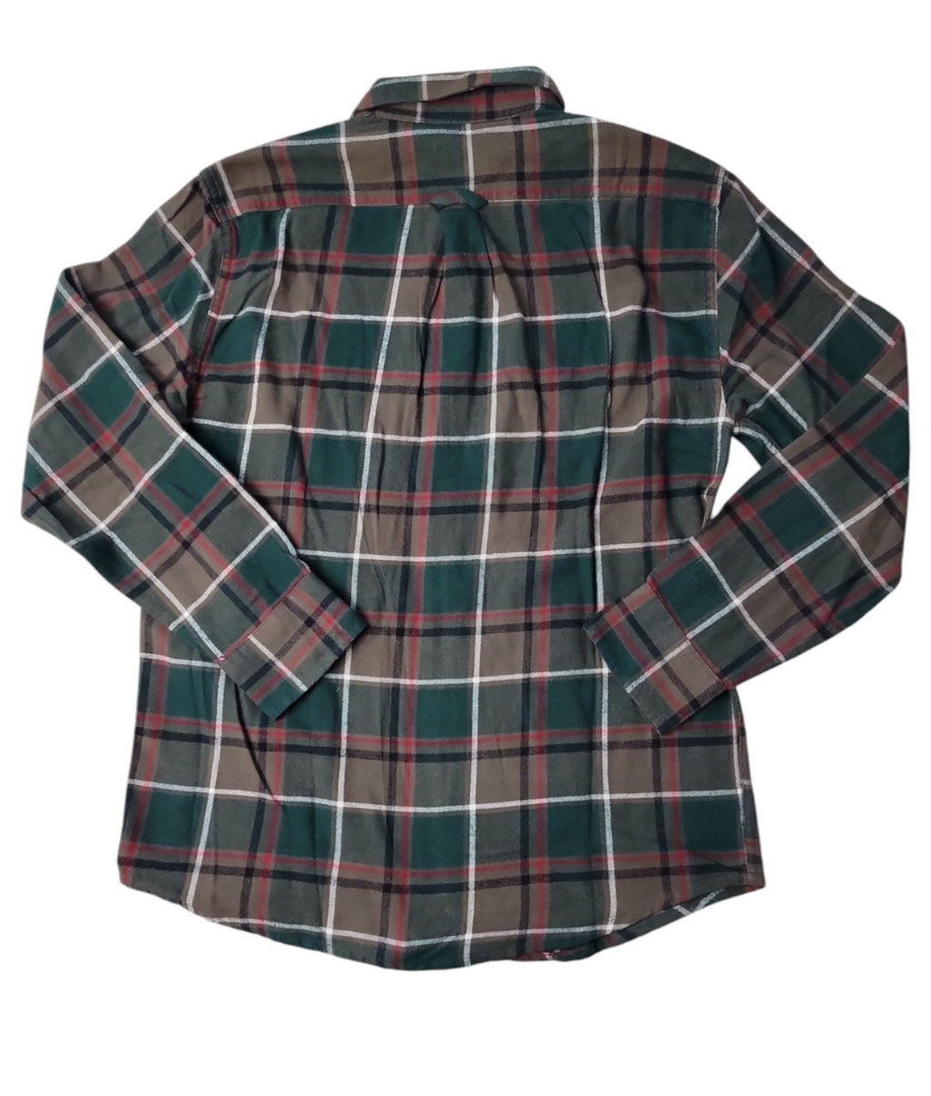 Eddie Bauer Men's 100% Cotton Easy Care Warm Brushed Twill Flannel Shirt Size XL