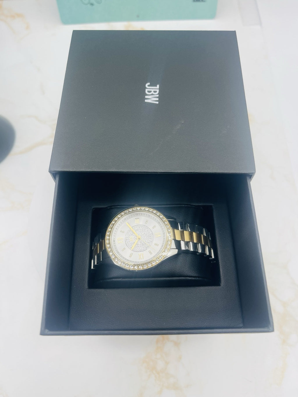$795| JBW Mondrian 1/6 CT. T.W Diamond and Crystal Accent 18K Women's Gold watch