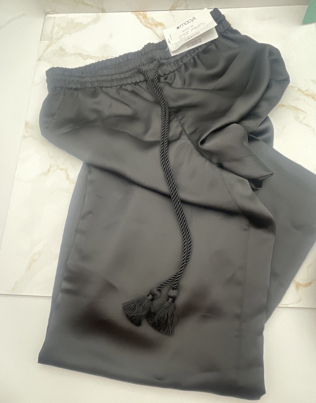 Ralph Lauren Black Crushed Smocked Swimsuit Cover Up Pants XL yjl1924