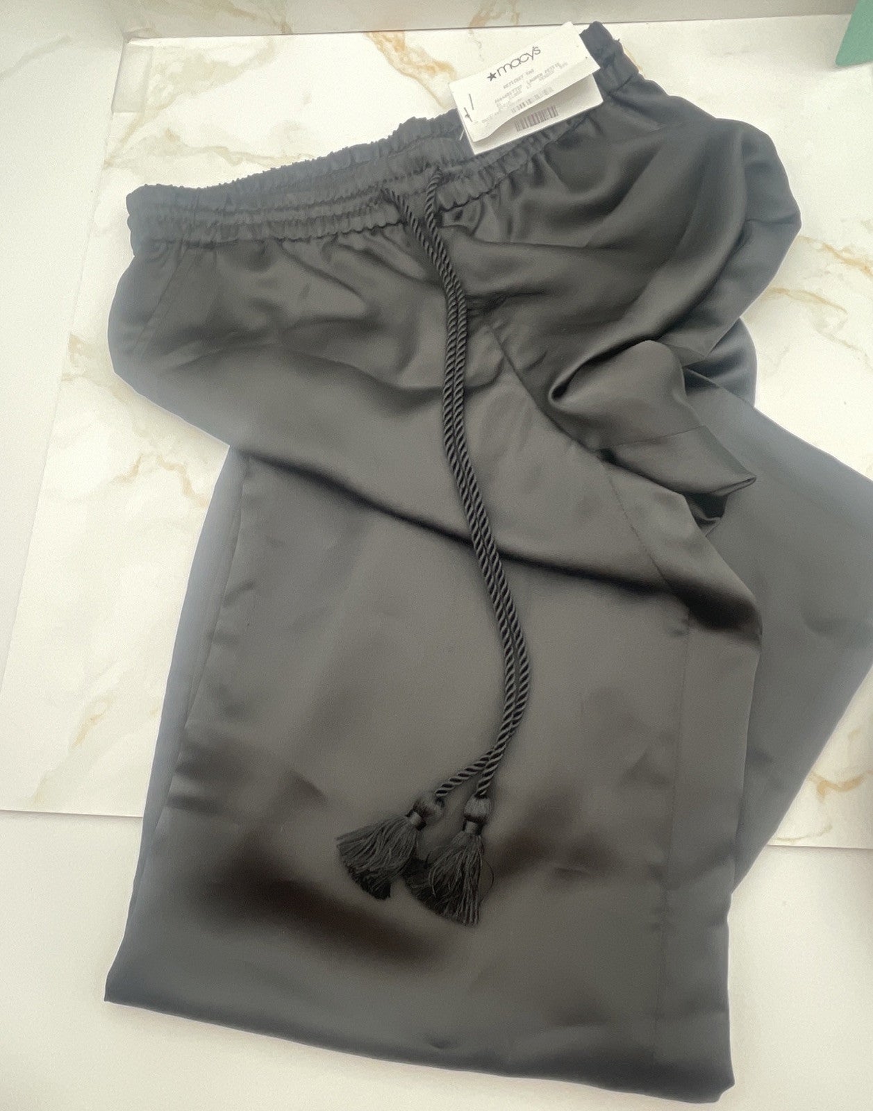Ralph Lauren Black Crushed Smocked Swimsuit Cover Up Pants XL yjl1924