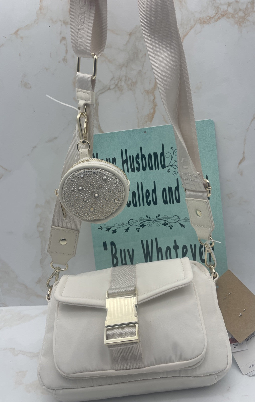 Steve Madden Women’s Camera Madden Girl Bag White Crossbody One Size