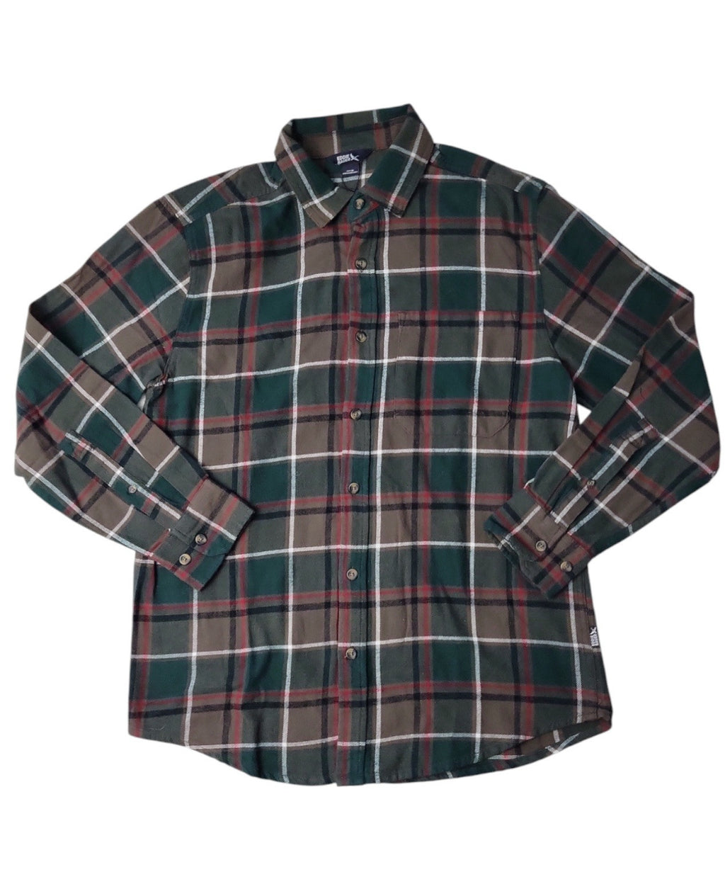 Eddie Bauer Men's 100% Cotton Easy Care Warm Brushed Twill Flannel Shirt Size XL