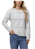 525 Women's Super Soft Crewneck Pullover Lurex Fairisle Sweater L