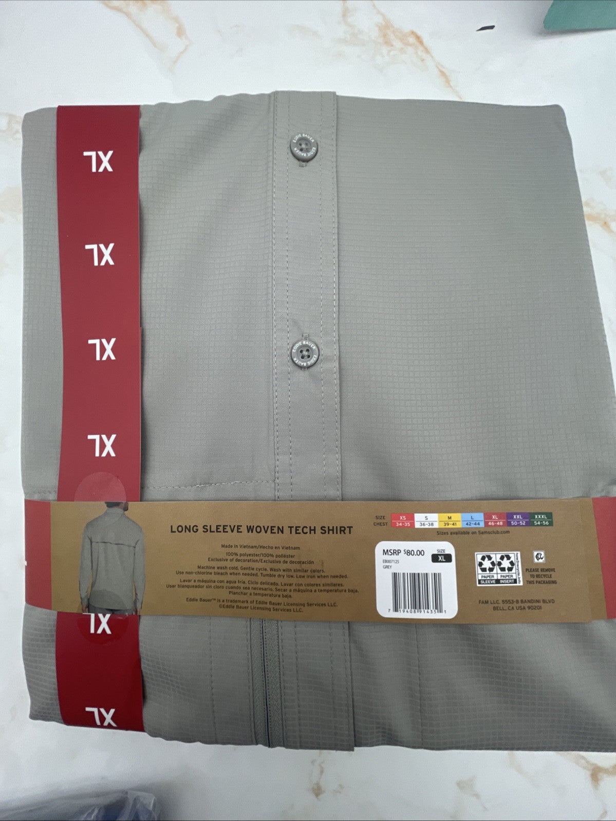 Eddie Bauer Men's Moisture Wicking Woven Tech Short Sleeve Shirt Size XL