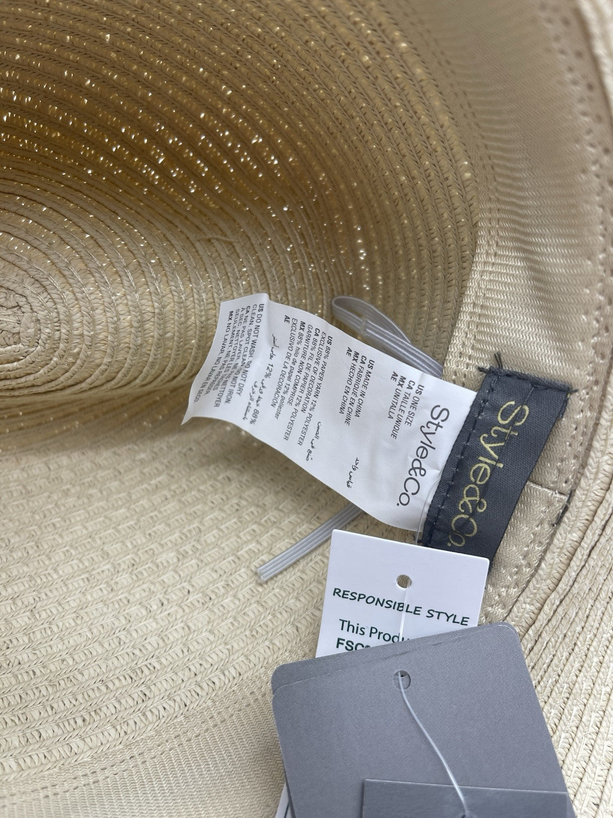 Style & Co Women’s Basic Straw Panama Hat ONE Size