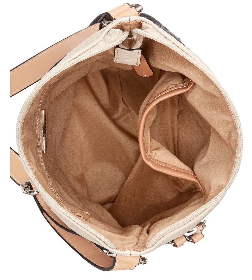 GIANI BERNINI colorblock pebbled faux-leather crossbody bag - Coffee Brown Ivory