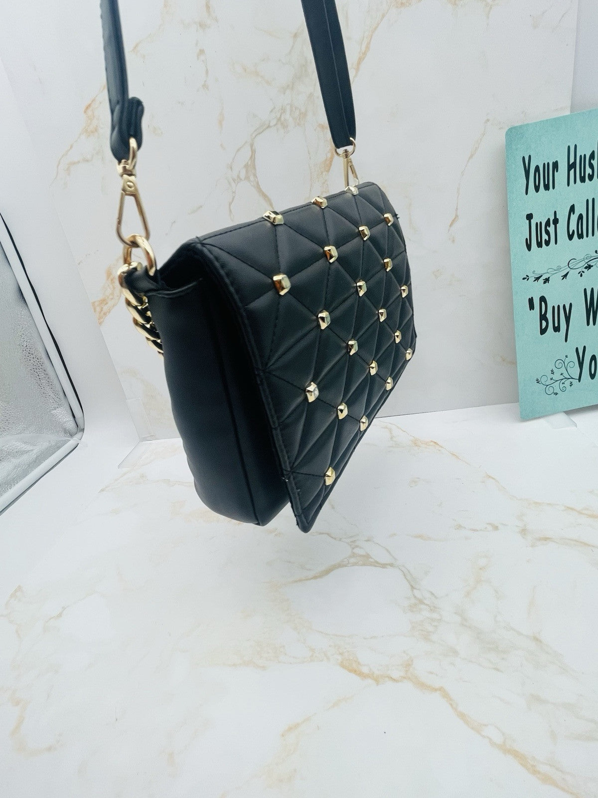 Guess Glimmer Flap Convertible Clutch, - Black